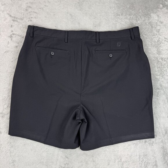 FOOTJOY Mens Golf Performance Stretch Chino Shorts Flat Front Travel Black W40 - Picture 2 of 6
